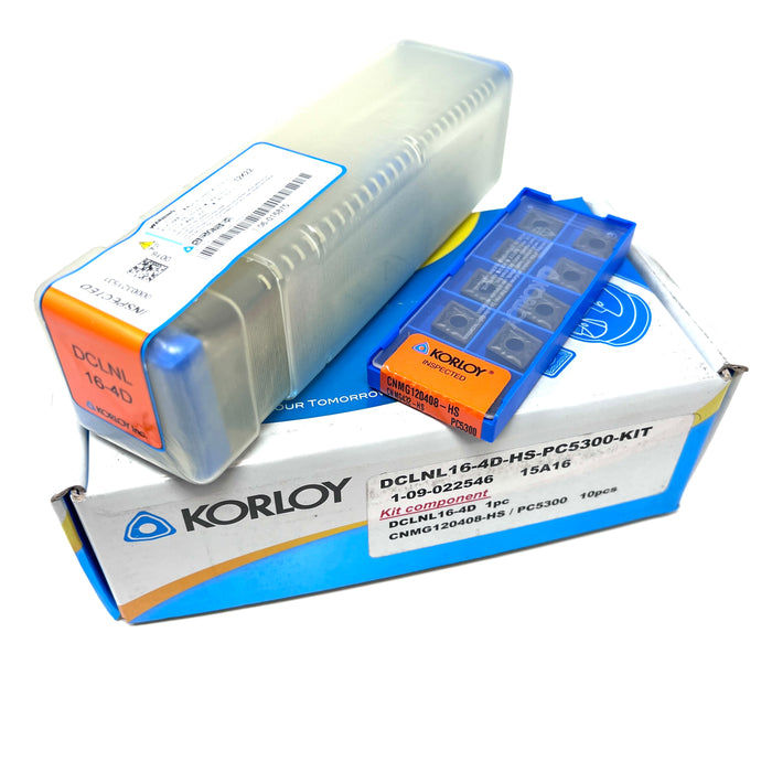KORLOY | Turning Kit | DCLNL16-4D | & CNMG432-HS PC5300