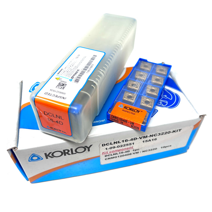 KORLOY | Turning Kit | DCLNL16-4D | CNMG432-VM NC3220